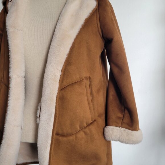 Mango MNG Fur and suede-effect coat (Girls: Size 9) - Picture 5 of 11